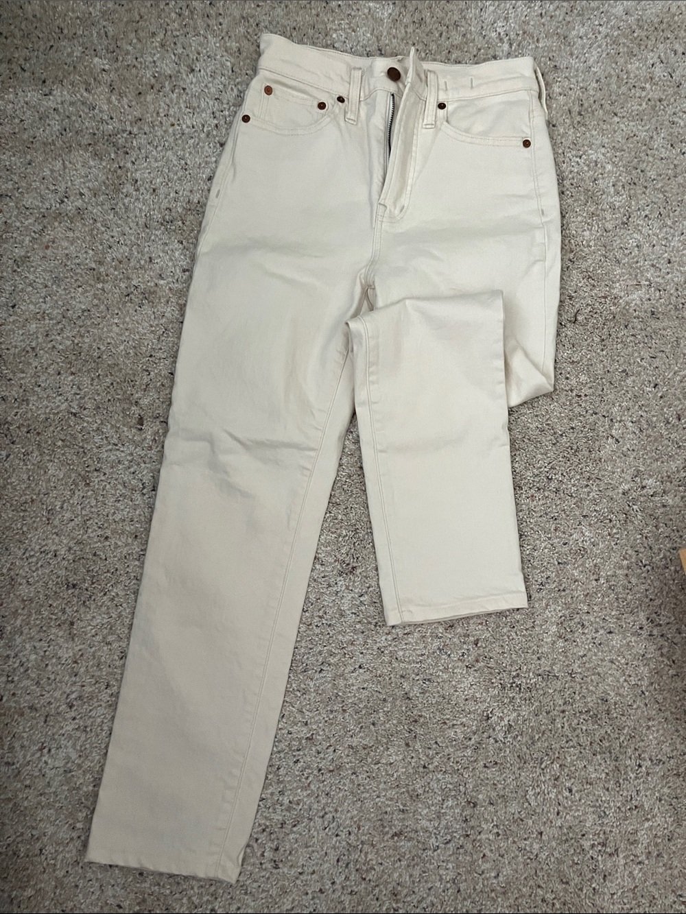 Madewell Women's Cream Straight Jeans